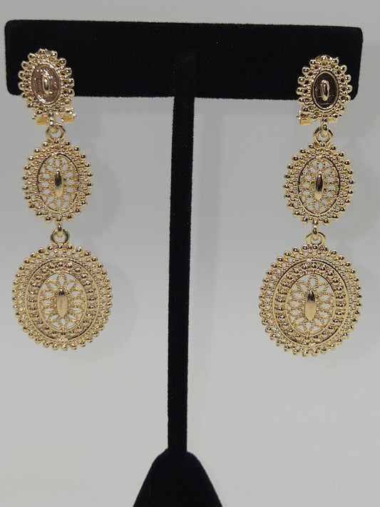 Blessed Mother Triple Tier Earrings