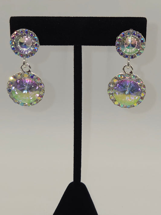 Aurora Borealis Double Drop Earrings