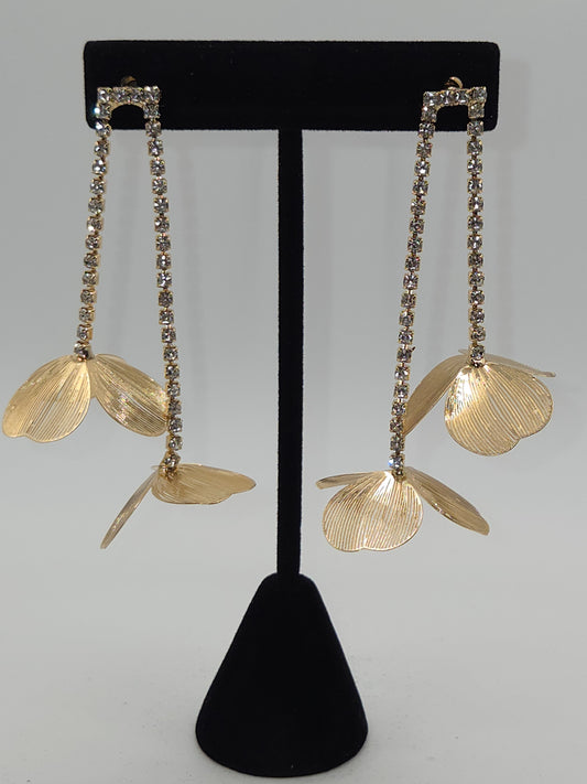 Golden Ginkgo Cascade Drop Earrings