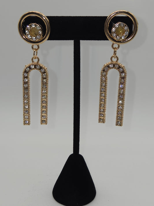Crystal U-Bar Dangle Earrings