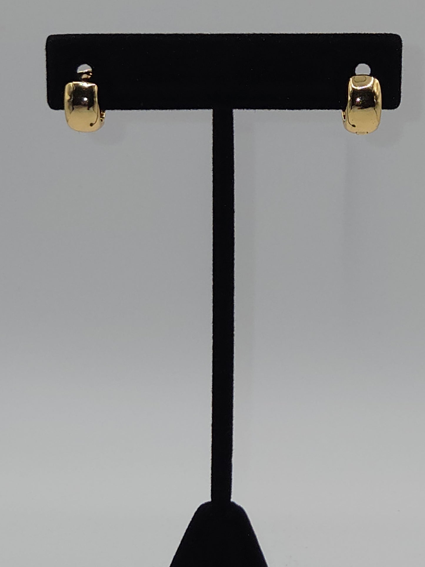 Golden Puff Huggie Hoop Earrings
