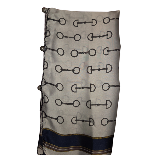 Scarf with horse bit pattern on a white background