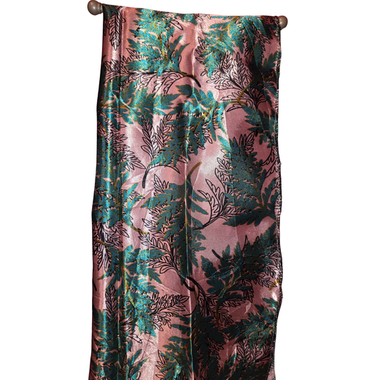 Silk scarf with floral pattern on a white background